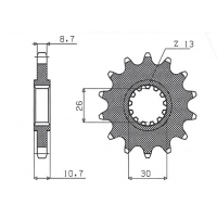 SUNSTAR ZĘBATKA PRZEDNIA 579 16 YAMAHA R1 '98-'03, FZS 1000 '01-'05 (JTF579.16) (ŁAŃC. 530) (57916JT)