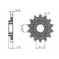 SUNSTAR ZĘBATKA PRZEDNIA 2067 13 HONDA CBF 250, XR 250R (JTF1321.13) (ŁAŃC. 520) (206713JT)