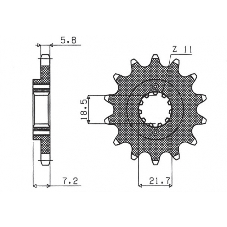 SUNSTAR ZĘBATKA PRZEDNIA 2067 13 HONDA CBF 250, XR 250R (JTF1321.13) (ŁAŃC. 520) (206713JT)