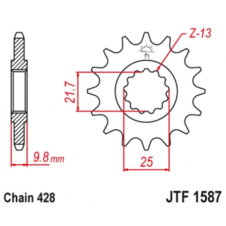 JT ZĘBATKA PRZEDNIA 2049 20 YAMAHA FZR 400 '88-95', SR 400 '88-17' SR 500 '91-00' (204920JT) (ŁAŃC. 428)