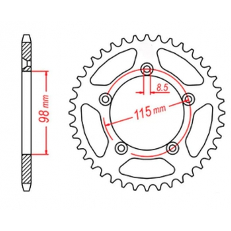 MTX PARTS ZĘBATKA TYLNA 4552 48 KTM SX 65 '12-'18 (JTR894.48) (ŁAŃC. 420)