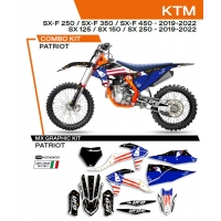 UFO KOMPLET NAKLEJEK (OKLEIN) KTM SX/SXF 125/150/250/350/450 '19-'22 PATRIOT KOLOR CZARNY - WYPRZEDAŻ