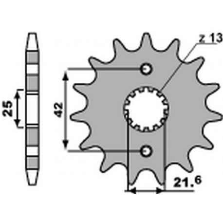 PBR ZĘBATKA PRZEDNIA 513 13 18NC KAWASAKI ZZ-R 600 '90-'06, YAMAHA YZF 600 THUNDER CAT '96-'03 (JTF513.13) (ŁAŃC.530) (STD.-2)