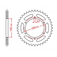 MTX PARTS ZĘBATKA TYLNA 4589 44 HYOSUNG GT 650 '04-'15 (JTR1074.44) (ŁAŃC. 525)