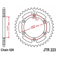 JT ZĘBATKA TYLNA 223 53 HUSQVARNA WR 250 '83-84, WR/CR 250 '80, WR 350 '81-88, WR/CR 400 '81-89, CR 400/430 '81-83 (22353JT) (ŁA