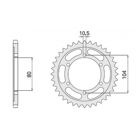 CHT ZĘBATKA TYLNA 488 42 (488-42) KAWASAKI ZX 10R (MOD. 530)