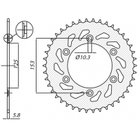 SUNSTAR ZĘBATKA TYLNA 288 45 HONDA XR 650L '93-'15, XR 600R '91-'00 (-3) (JTR301.45) (ŁAŃC. 520) (28845JT)