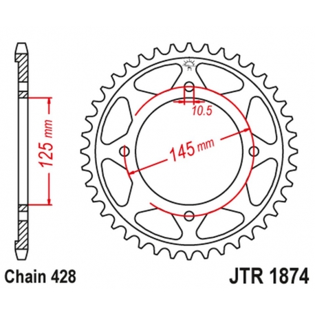 JT ZĘBATKA TYLNA 4482 56 YAMAHA XVS 125 DRAG STAR '00-04, XVS 250 DRAG STAR '01-04' (448256JT) (ŁAŃC. 428)