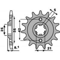 PBR ZĘBATKA PRZEDNIA 581 13 18NC YAMAHA TT 350 '86-'99 (JTF575.13) (ŁAŃC. 520) (STD.-1)