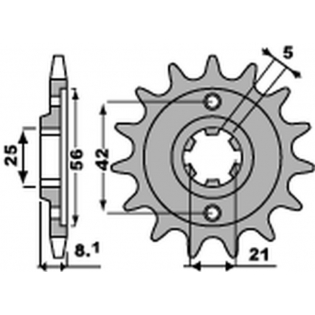 PBR ZĘBATKA PRZEDNIA 581 13 18NC YAMAHA TT 350 '86-'99 (JTF575.13) (ŁAŃC. 520) (STD.-1)