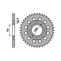 PBR ZĘBATKA TYLNA 278 41 C45 HONDA CB 250N (78-82) (ŁAŃC. 530) (JTR278.41)