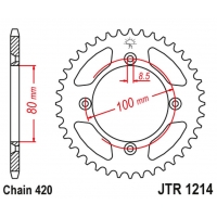 JT ZĘBATKA TYLNA 238 51 HONDA CRF 70 '04-12' CRF 110 '13-21', XR 70/80 '97-03', CR 50/80 '82-84' (23851JT) (ŁAŃC.420)