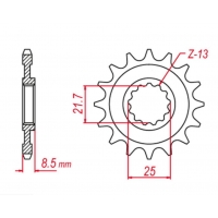 GROSSKOPF PROMOCJA ZĘBATKA PRZEDNIA 2137 16 KAWASAKI ZX -R '02-'03, Z 1000 '03-'06, ZX-10R '04-'20 (-1), ZX-10RR '17-'19 (-1), K