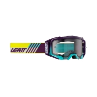 LEATT GOGLE VELOCITY 5.5 GOGGLE INDIGO LIGHT GREY 58% - KOLOR FIOLETOWY/NIEBIESKI/ŻÓŁTY FLUO SZYBKA DYMIONE LUSTRO SZARA