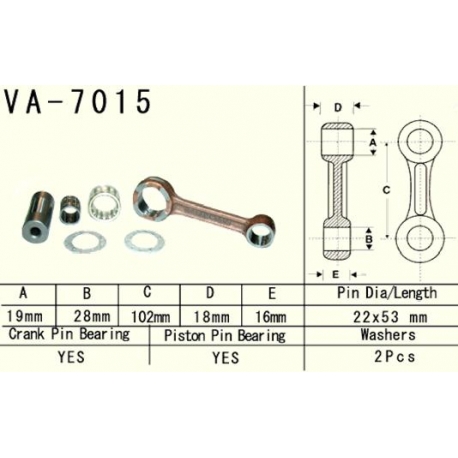 VESRAH KORBOWÓD SUZUKI RM 125 (RM125) '99-'03 (VA7015) (MADE IN JAPAN)