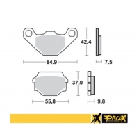 PROX KLOCKI HAMULCOWE KH67/2/3 SINTER KAWASAKI KDX 200 '89-'92, KL 650 '87-'89, KLR 650 '95-'07, KMX 125 '86-'03, KX 125 '87-'88