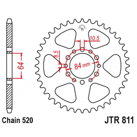 JT ZĘBATKA TYLNA 811 48 SUZUKI TF 185 '81-, DR 200 '86-91 (81148JT) (ŁAŃC. 520)