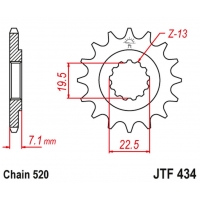 JT ZĘBATKA PRZEDNIA 434 13 SUZUKI DR 250 '82-'87, GZ 250, GN 250 (ŁAŃC. 520) (43413JT)