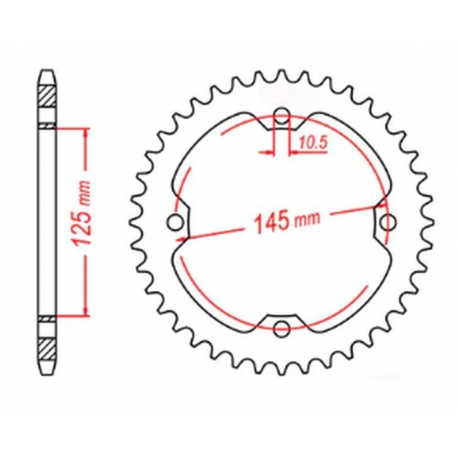 MTX PARTS ZĘBATKA TYLNA 4588 38 YAMAHA YFZ 450R '09-'19, YFM 250/350/450/700 RAPTOR (458838JT) (ŁAŃC. 520) - MOŻE ZASTĄPIĆ JTR85