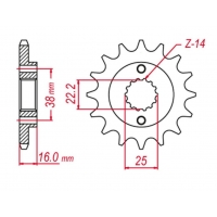 GROSSKOPF PROMOCJA ZĘBATKA PRZEDNIA 490 14 DUCATI MONSTER/MULTISTRADA/SCRAMBLER 400/600/620/695/750/797/800/851/888/900/906/916 