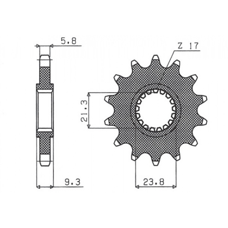 SUNSTAR ZĘBATKA PRZEDNIA 342 12 HONDA CR 250 '88-'07, CRF 450R/X '02-'15 (JTF284.12) (ŁAŃC. 520) (34212JT)