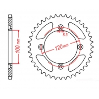 MTX PARTS ZĘBATKA TYLNA 798 48 SUZUKI RM 80/85, YAMAHA YZ 80/85 '93-'14 (JTR798.48) (ŁAŃC. 428)