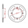 MTX PARTS ZĘBATKA TYLNA 798 48 SUZUKI RM 80/85, YAMAHA YZ 80/85 '93-'14 (JTR798.48) (ŁAŃC. 428)