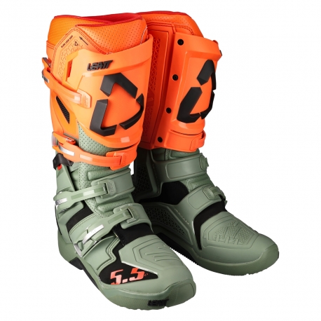 LEATT BUTY CROSS 5.5 FLEXLOCK ENDURO BOOTS CACTUS KOLOR ZIELONY/POMARAŃCZOWY ROZMIAR 44.5 / 29 cm