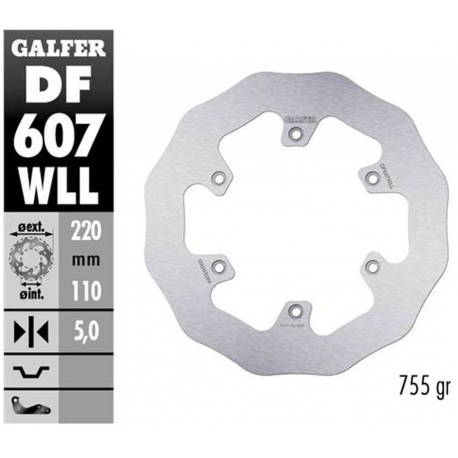 GALFER TARCZA HAMULCOWA TYŁ BETA RR 250/300/350 '12-, RR 390/400/430/450/450/498 '14-, XTRAINER 250/300 '15- WAVE (240X109X5MM)