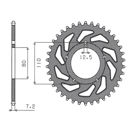 SUNSTAR ZĘBATKA TYLNA 4350 42 HONDA CRF 1000 D/L 16, TRIUMPH (JTR1332.42) (ŁAŃC. 525) (435042JT)