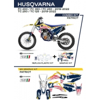 UFO KOMPLET PLASTIKÓW HUKIT622999W PLUS KOMPLET NAKLEJEK (OKLEIN) HUSQVARNA TC 125/250 '19-'22 FC 250/350/450 '19-'22 W ZESTAWI