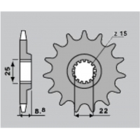 JR ZĘBATKA TYLNA 702 51 BETA 450RR '10-12, 520RR '10-14, GAS GAS EC 200 '03-15, EC 250 '01-18, EC 300 '01-15, EC 450 '03-15, HUS