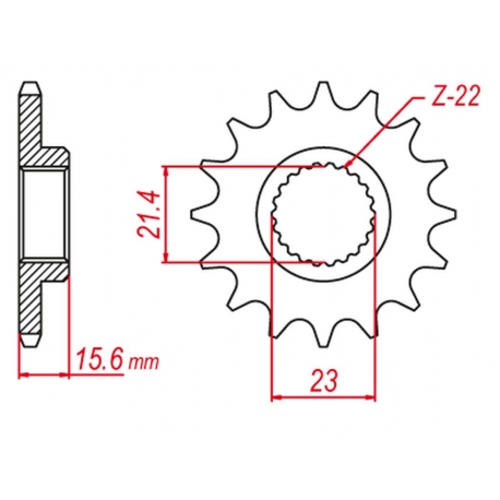 GROSSKOPF PROMOCJA ZĘBATKA PRZEDNIA 441 15 YAMAHA XT 600 '89-'98, XTZ 660 '91-'98 (JTF577.15RB) (ŁAŃC. 520)