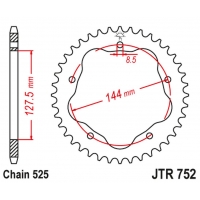 JT ZĘBATKA TYLNA 4320 36 ALUMINIOWA (ERGAL) DUCATI BIPOSTO 916 '94-'00, BIPOSTO/SPS 996 '99-'01, 998/S '02-'03, MONSTER 795 '12-