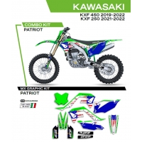 UFO KOMPLET NAKLEJEK (OKLEIN) KAWASAKI KXF 250 '21-'22 KXF 450 '19-'22 PATRIOT KOLOR OEM (ZIELONY/NIEBIESKI) - WYPRZEDAŻ