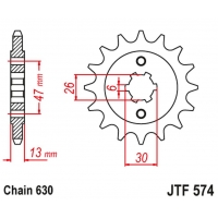 JT ZĘBATKA PRZEDNIA 574 16 YAMAHA XV 1000 '81-82', TR1 '81-85' (57416JT) (ŁAŃC. 630)