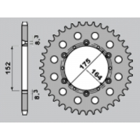 JR ZĘBATKA TYLNA ALUMINIOWA (ANODOWANA) 856 50 YAMAHA YZ/YZF 88-98 (JTR853.50) (ŁAŃC. 520) KOLOR NIEBIESKI