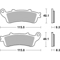 SBS KLOCKI HAMULCOWE KH261 / KH281 STREET STANDART CERAMIC KOLOR CZARNY PASUJE DO: HONDA CBR1000RR, GL1800, VFR800 PRZÓD