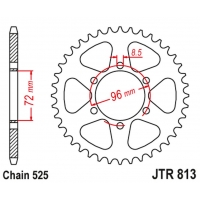 JT ZĘBATKA TYLNA SUZUKI TM 400 '71-75, TS 250 '75-83, TS 400 '72-77 (JTR813,40) (ŁAŃC. 525)