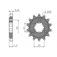 SUNSTAR ZĘBATKA PRZEDNIA 437 16 SUZUKI DR 600/650 (JTF437.16) (ŁAŃC. 520) (43716JT)