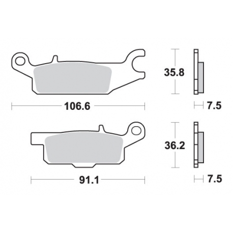 SBS KLOCKI HAMULCOWE KH443 OFF-ROAD SINTER YAMAHA YFM 550 GRIZZLY '09-'16, YFM 700 GRIZZLY '07-'17, 09-'14 KOLOR ZŁOTY