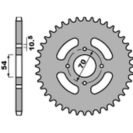 PBR ZĘBATKA TYLNA 4304 40 C45 HONDA CBR 125R '04-'10 (JTR1206.40) (ŁAŃC. 520) (STD.-2)