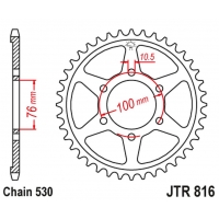 JT ZĘBATKA TYLNA 816 52 SUZUKI GSX 1100F '88-96 KONWERSJA (81652JT) (ŁAŃC. 530)