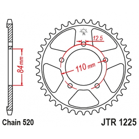 JT ZĘBATKA TYLNA 4734 36 HONDA CMX 300A REBEL 17-18 (473436JT) (ŁAŃC. 520)