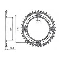 SUNSTAR ZĘBATKA TYLNA 857 40 YAMAHA XT 600 '83-94, XT 600Z TENERE 84-89 (JTR857.40) (ŁAŃC. 520) (85740JT)