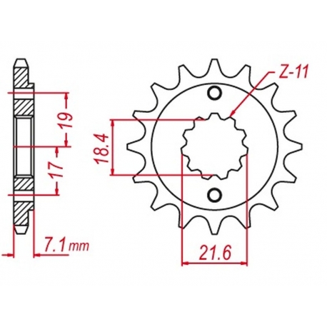 MTX PARTS ZĘBATKA PRZEDNIA HORNET 2260 14 (2160 14) SUZUKI RMZ 450 '13-'20 SAMOOCZYSZCZAJĄCA (JTF1443.14SC) (ŁAŃC. 520)