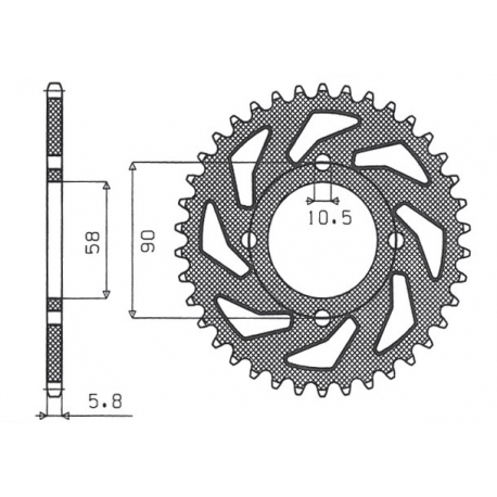 SUNSTAR ZĘBATKA TYLNA 279 39 HONDA XL 125V VARADERO '01-'13, KTM 200 DUKE '12-'14, 125 DUKE '11-'13 (JTR273.39) (ŁAŃC. 520) (279