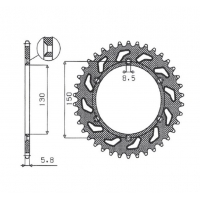 SUNSTAR ZĘBATKA TYLNA ALUMINIOWA (ERGAL) 270 50 YAMAHA YZ/YZF/WRF '99-'18 (JTR251.50) (ŁAŃC. 520) (27050JT) KOLOR CZARNY