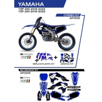 UFO KOMPLET PLASTIKÓW YAKIT321089 PLUS KOMPLET NAKLEJEK (OKLEIN) YAMAHA YZF 250 '19-'22 YZF 450 '18-'22 W ZESTAWIE PRZEDNIA TAB