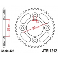 JT ZĘBATKA TYLNA 4462 35 HONDA 110 WAWE/ASTREA GRAND '12-18', 125 INNOVA/SUPRA-X '03-18', SYM VF 125 (446235JT) (ŁAŃC.428) NA ZA